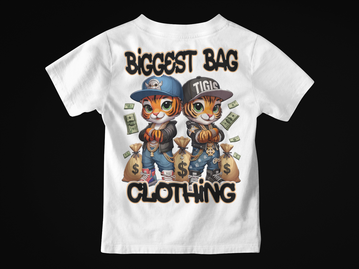 YOUTH BIGGEST BAG "MIGHTY MONEY TIGERS" T-SHIRT DESIGNZ