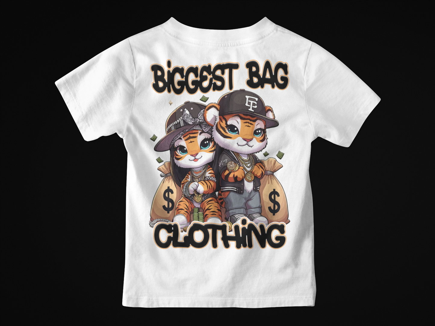 YOUTH BIGGEST BAG "MIGHTY MONEY TIGERS" T-SHIRT DESIGNZ