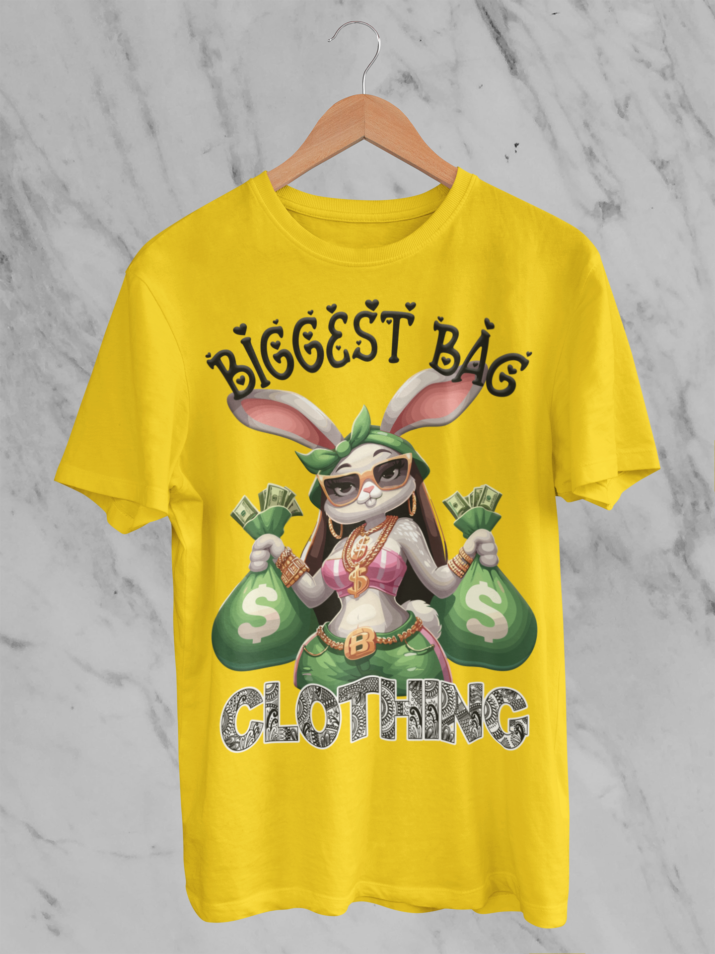 BIGGEST BAG "MONEY BUNNY" T-SHIRT DESIGN