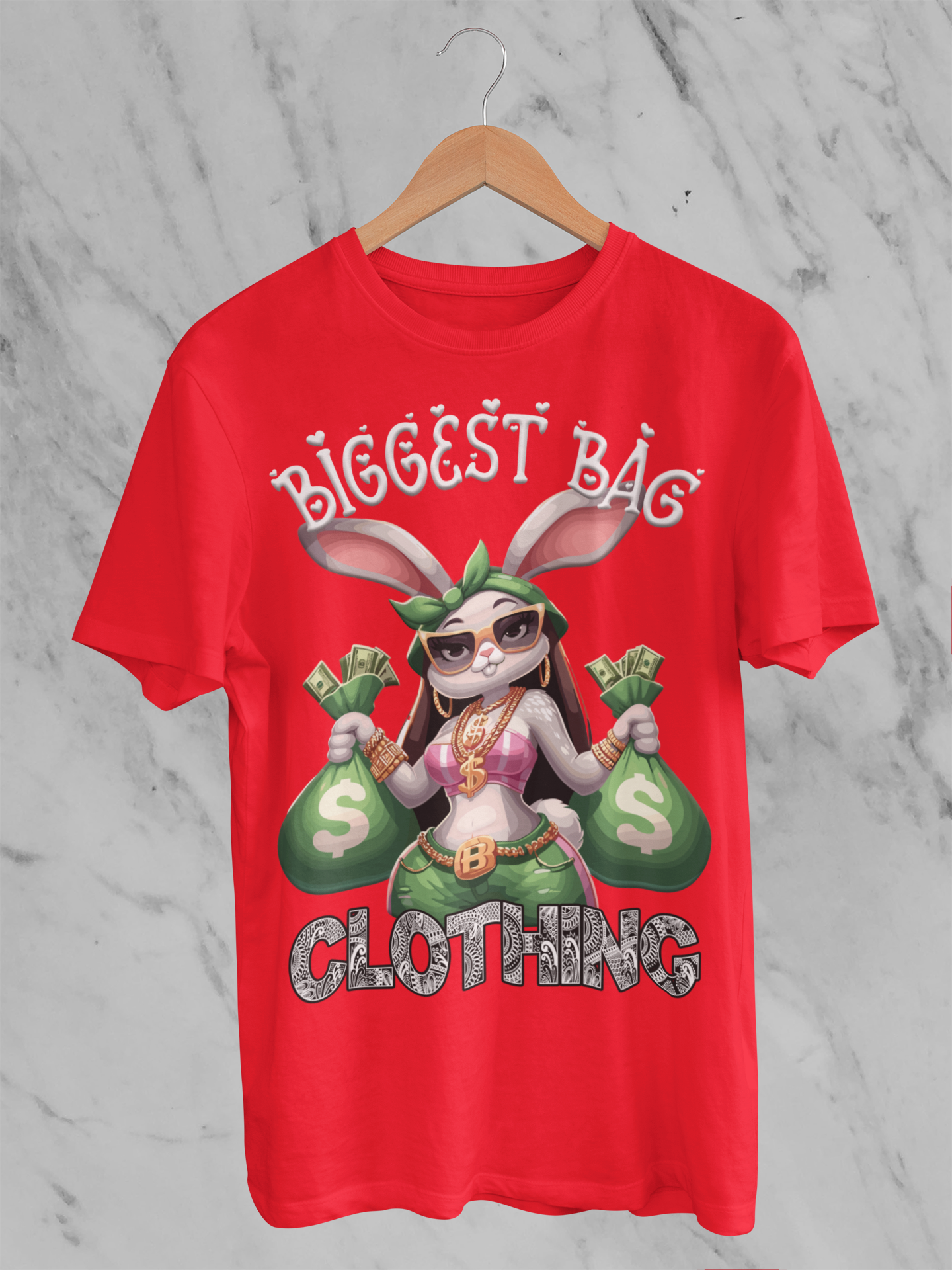 BIGGEST BAG "MONEY BUNNY" T-SHIRT DESIGN