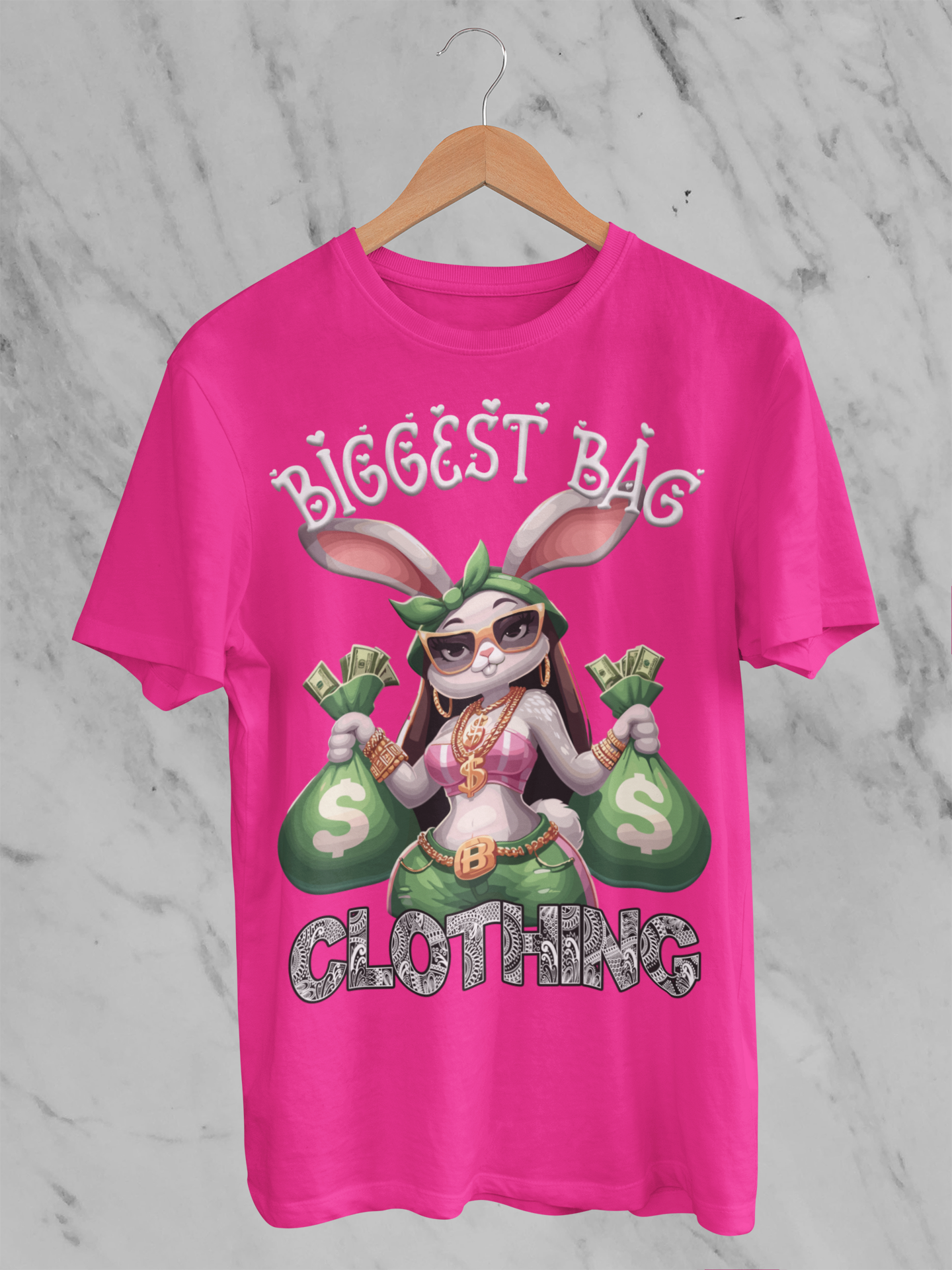 BIGGEST BAG "MONEY BUNNY" T-SHIRT DESIGN