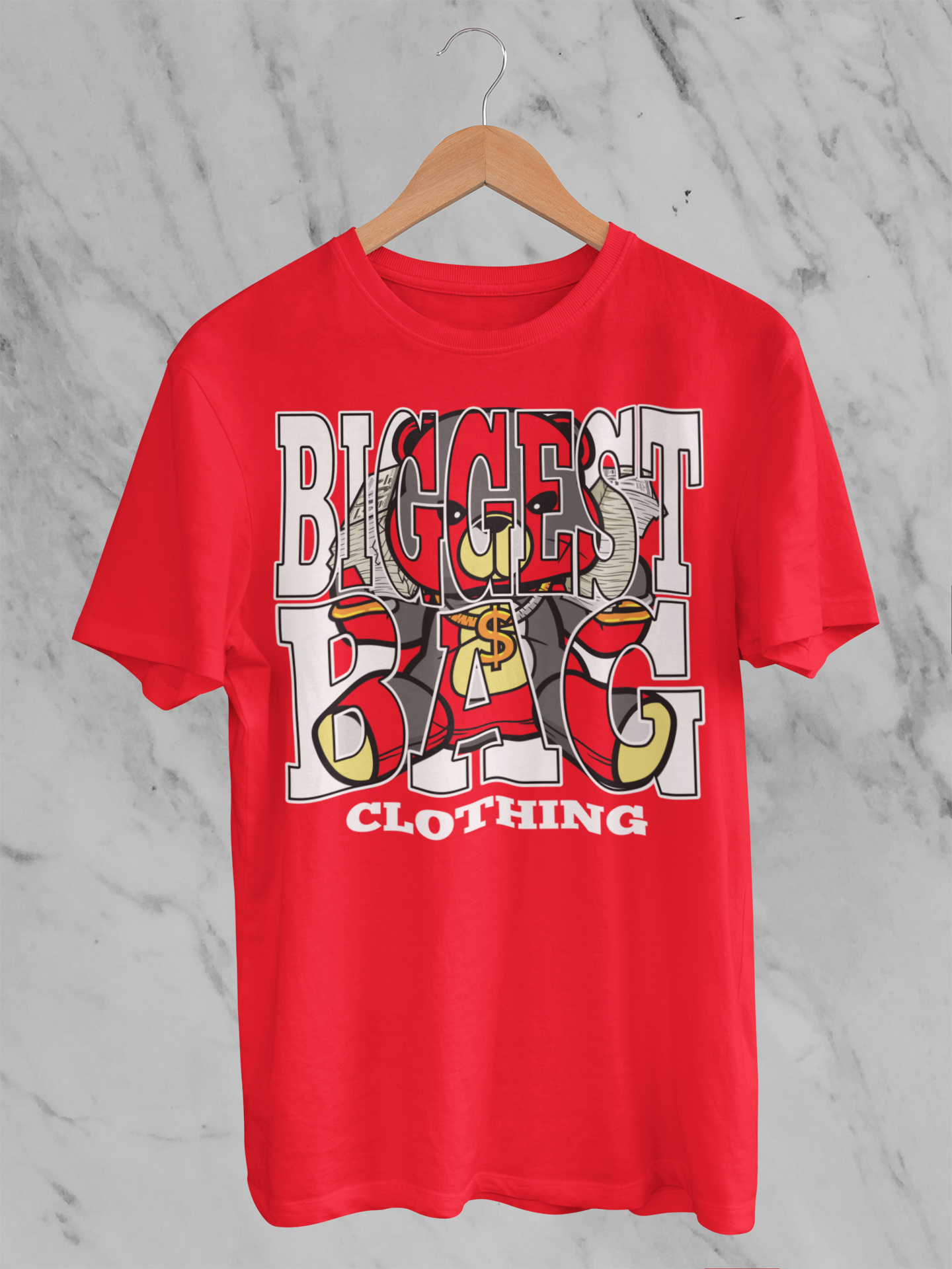 BIGGEST BAG (MONEY BEAR) CLOTHING BRAND COLOR T-SHIRT