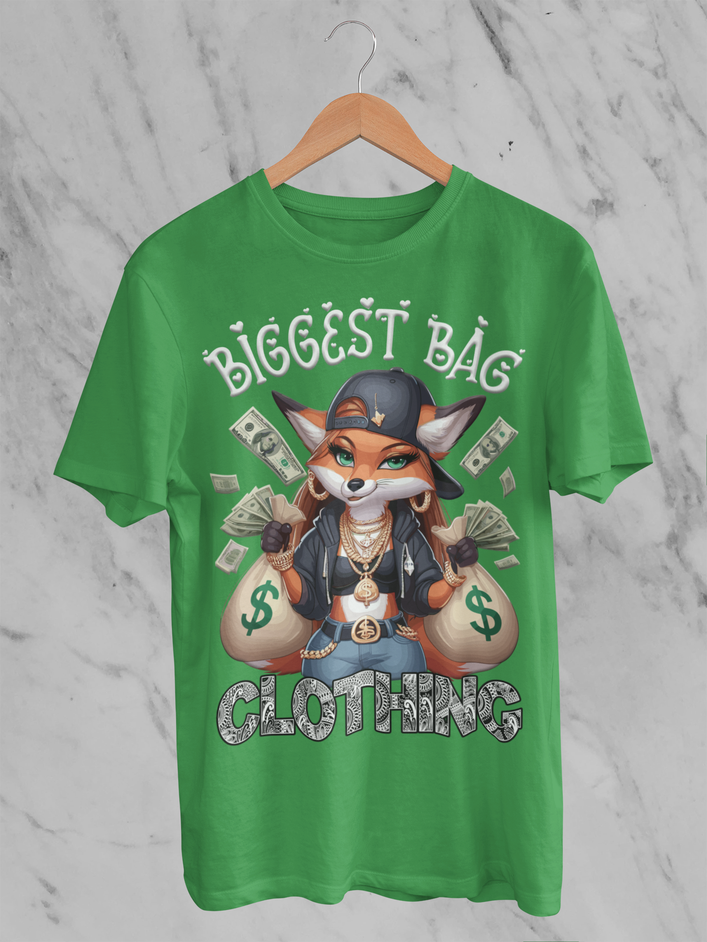 BIGGEST BAG "FOXY MONEY" T-Shirt Design