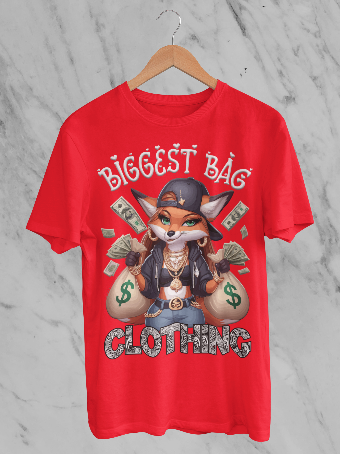 BIGGEST BAG "FOXY MONEY" T-Shirt Design