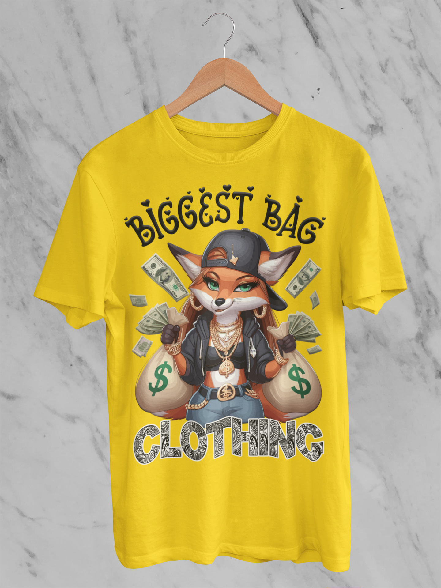 BIGGEST BAG "FOXY MONEY" T-Shirt Design