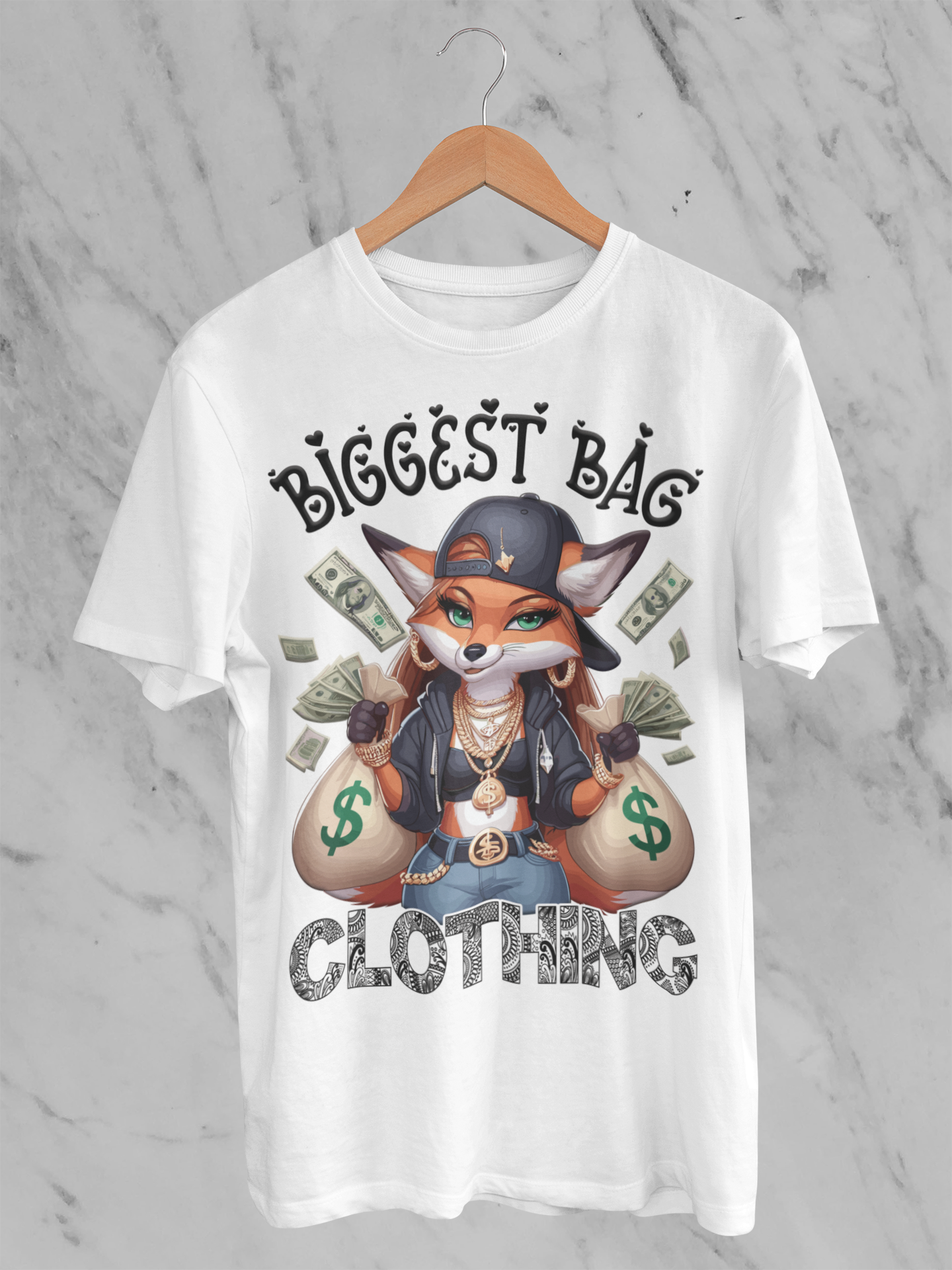 BIGGEST BAG "FOXY MONEY" T-Shirt Design