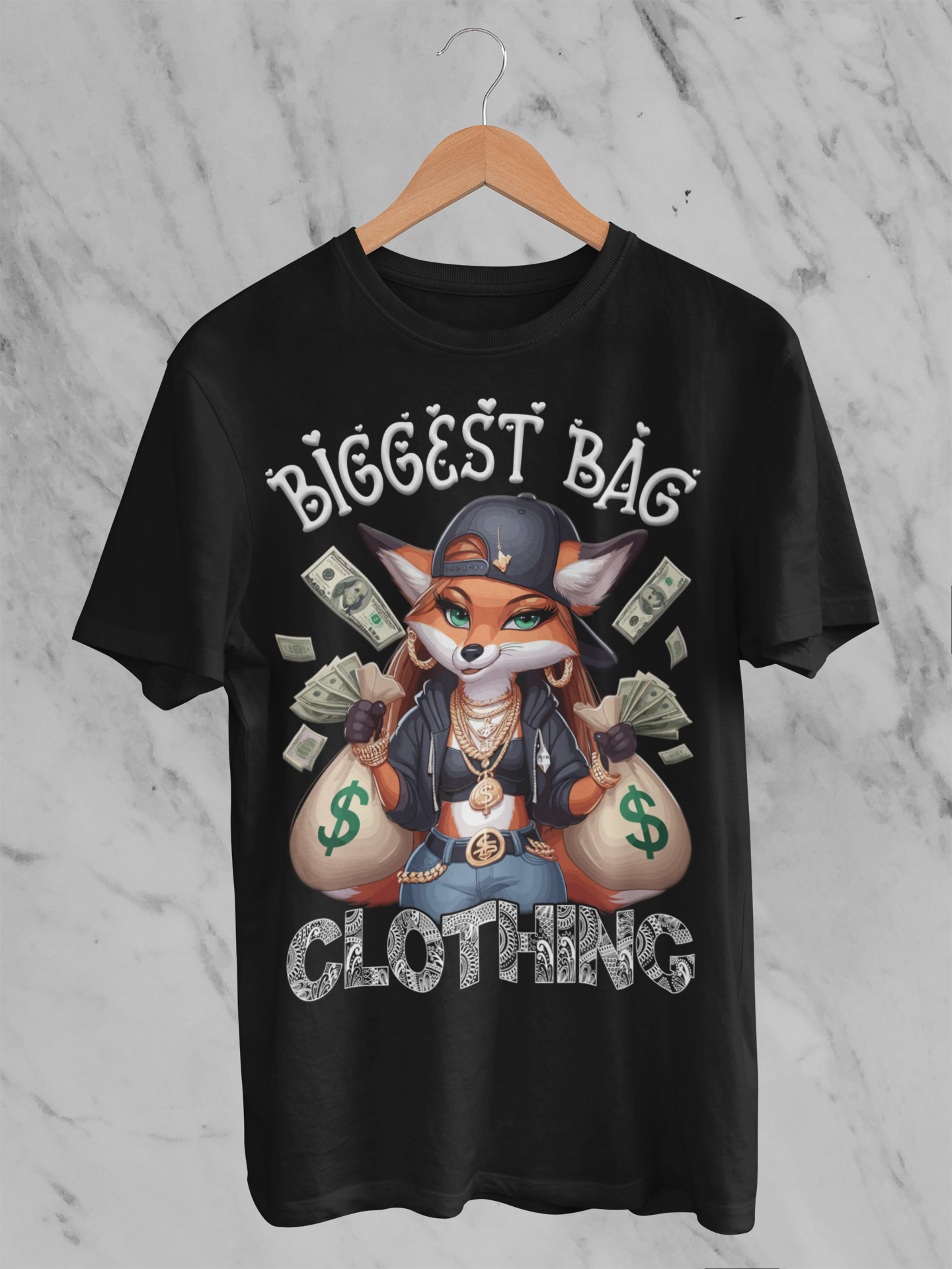 BIGGEST BAG "FOXY MONEY" T-Shirt Design