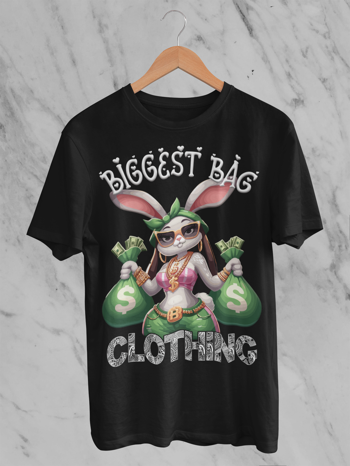 BIGGEST BAG "MONEY BUNNY" T-SHIRT DESIGN