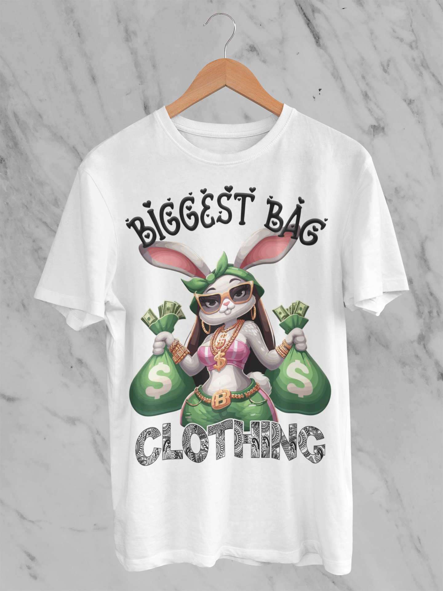 BIGGEST BAG "MONEY BUNNY" T-SHIRT DESIGN