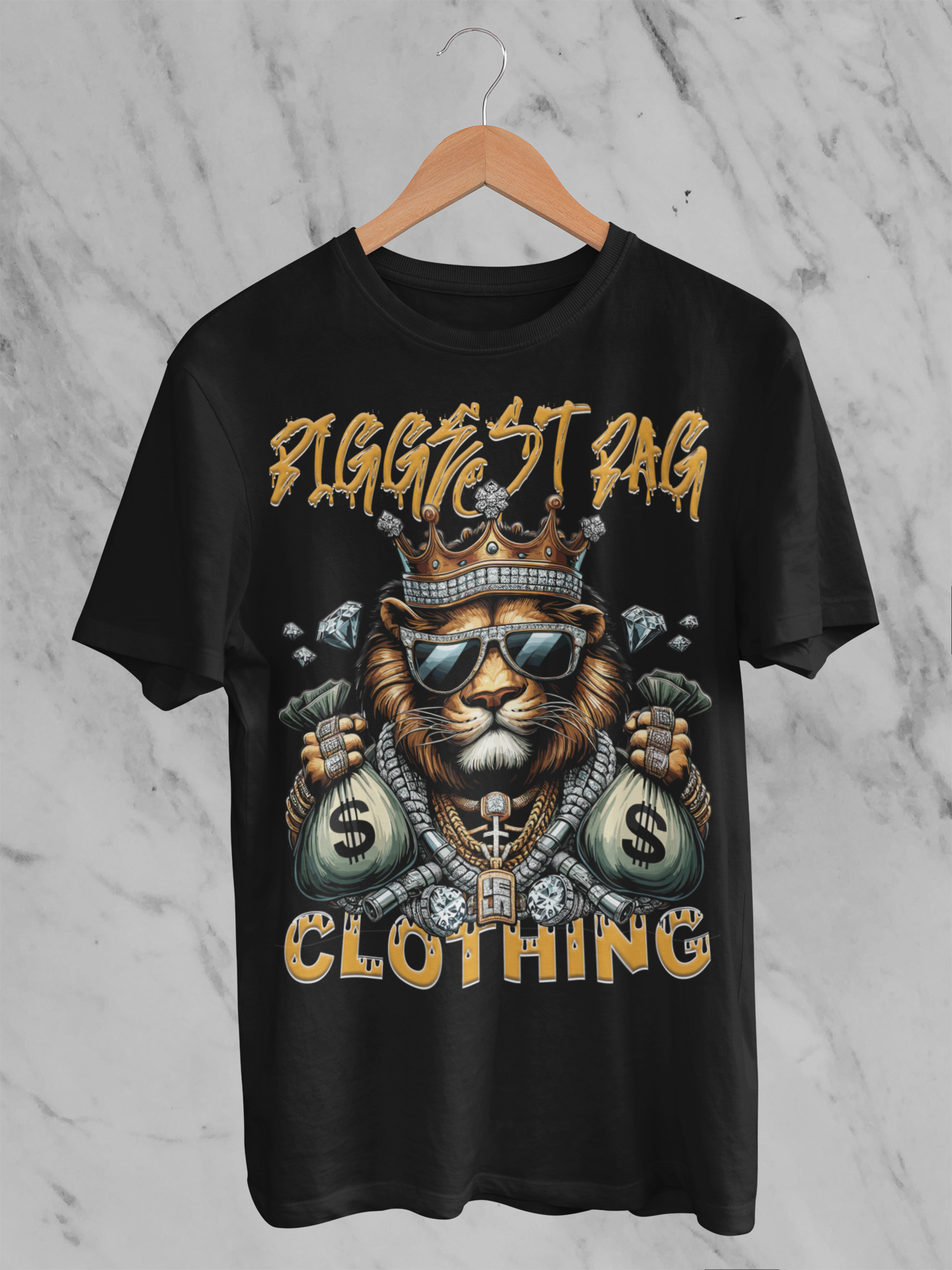 BIGGEST BAG "KING ME MONEY" T-SHIRT DESIGN