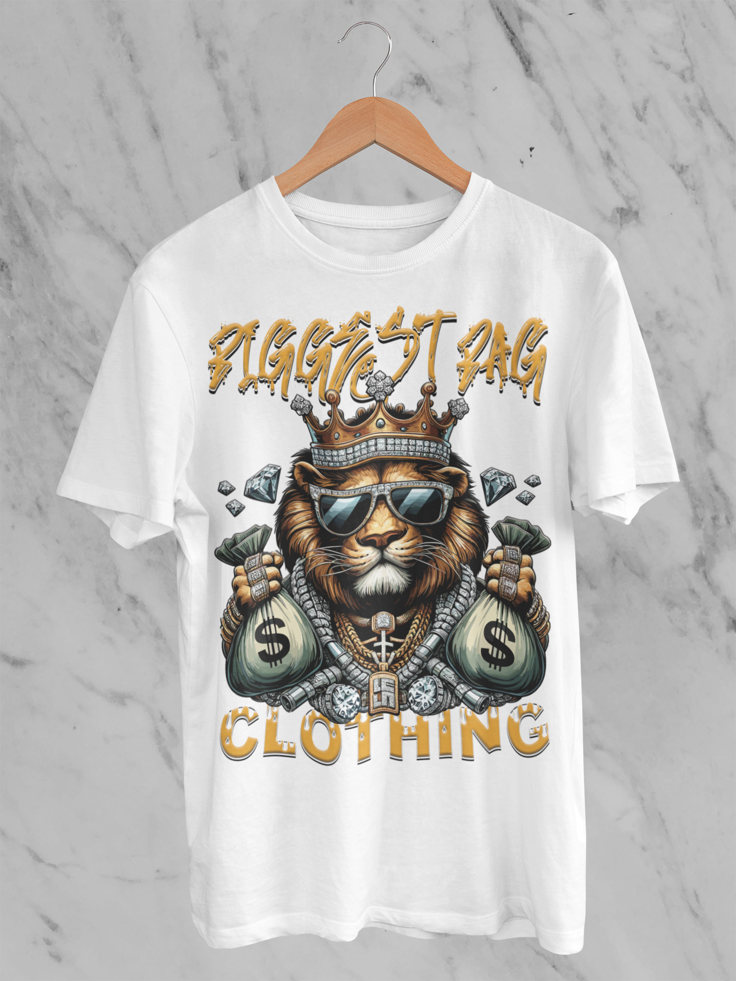 BIGGEST BAG "KING ME MONEY" T-SHIRT DESIGN