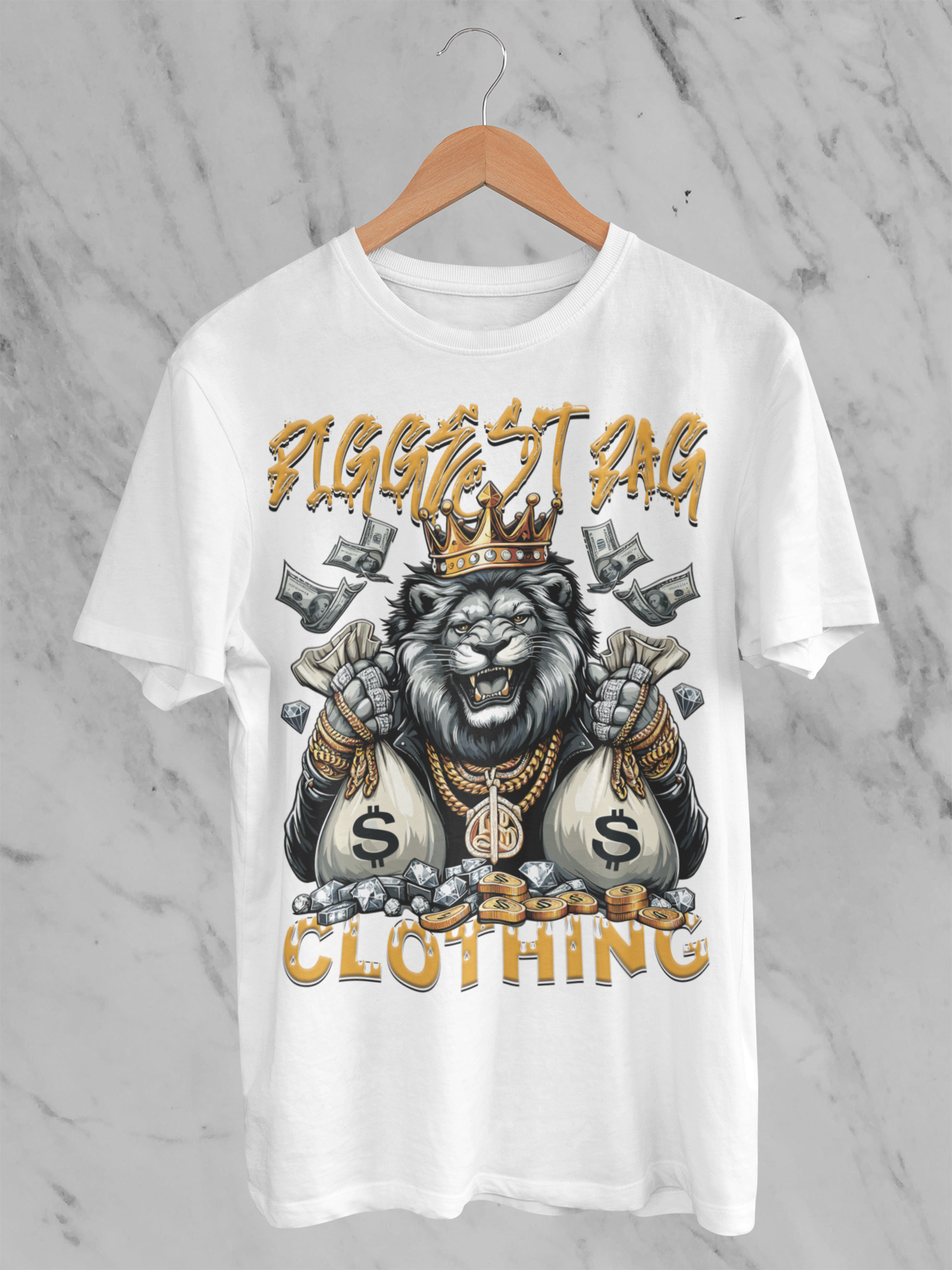 BIGGEST BAG "KING ME MONEY" T-SHIRT DESIGN