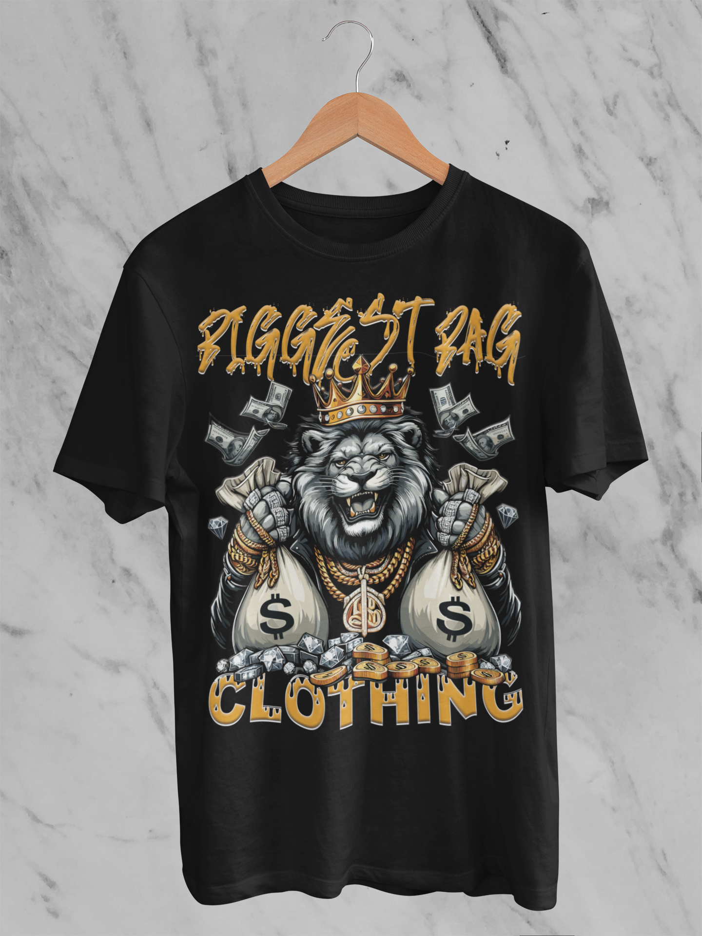 BIGGEST BAG "KING ME MONEY" T-SHIRT DESIGN