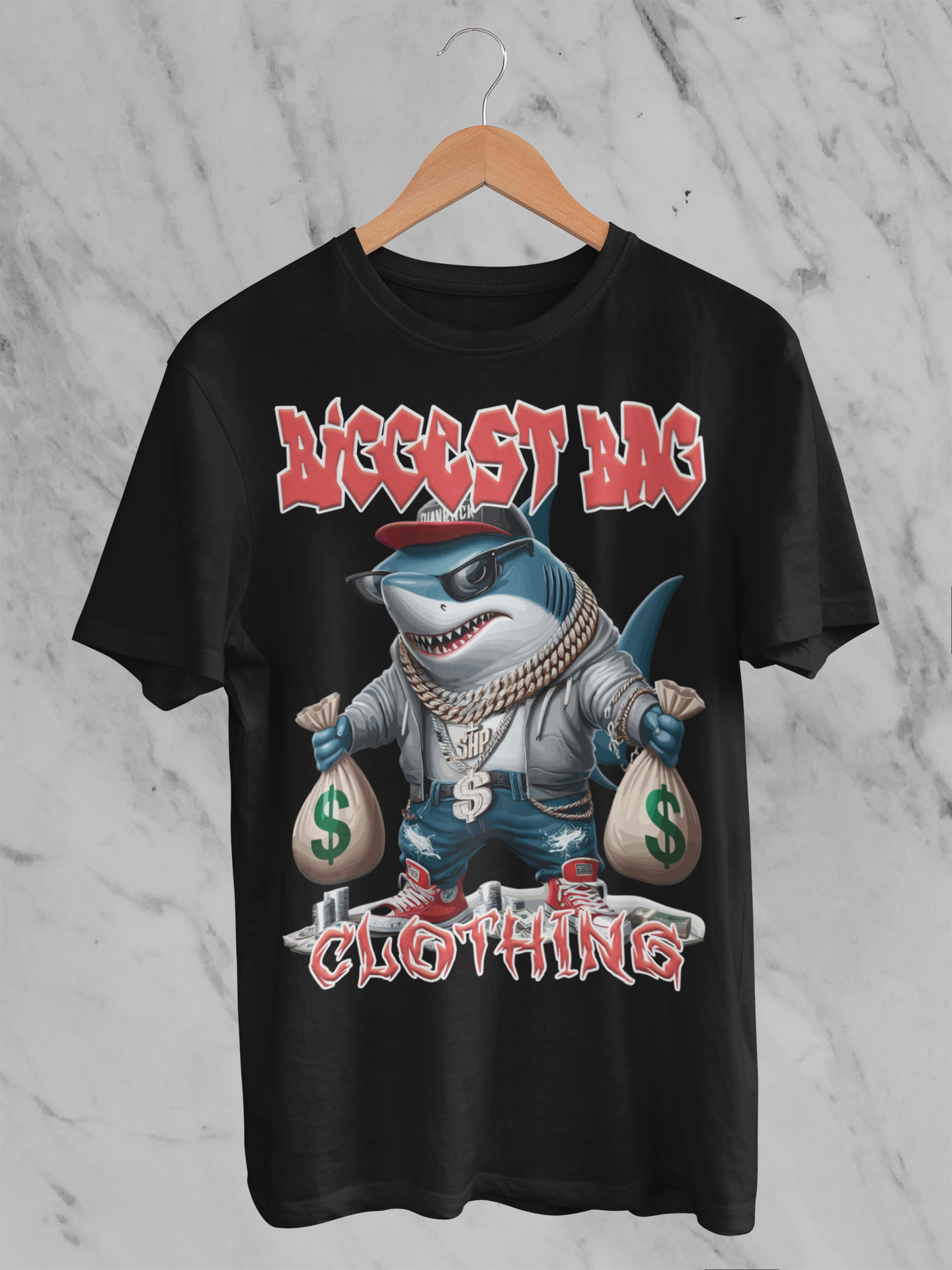 BIGGEST BAG "DEEP BLUE SEA MONEY" T-SHIRT DESIGN